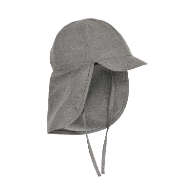 Jeans siv klobuček - kapa s šiltom za dojenčka z UV zaščito (UPF 50+) 6-12 m – MID GREY MELANGE, En Fant