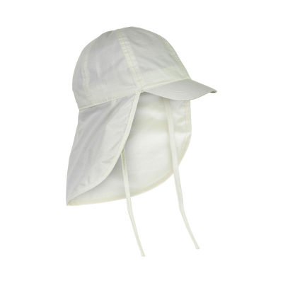Kremno bel klobuček - kapa s šiltom za dojenčka z UV zaščito (UPF 50+) 6-12 m – MARSHMALLOW WHITE, En Fant