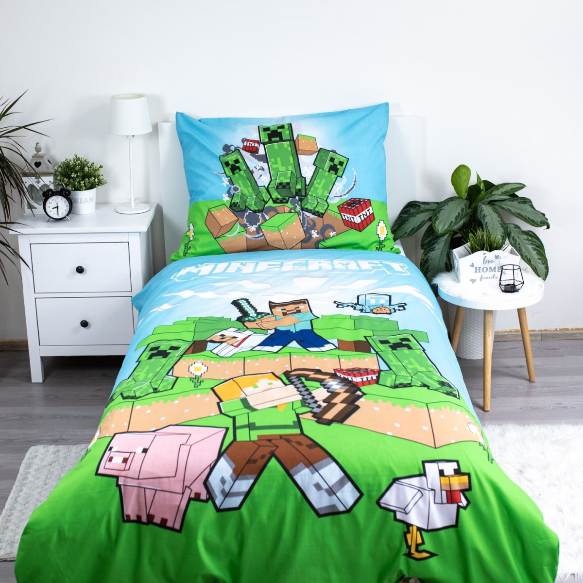 2-delna posteljnina MINECRAFT Outdoors Mobs, 140x200 cm -1