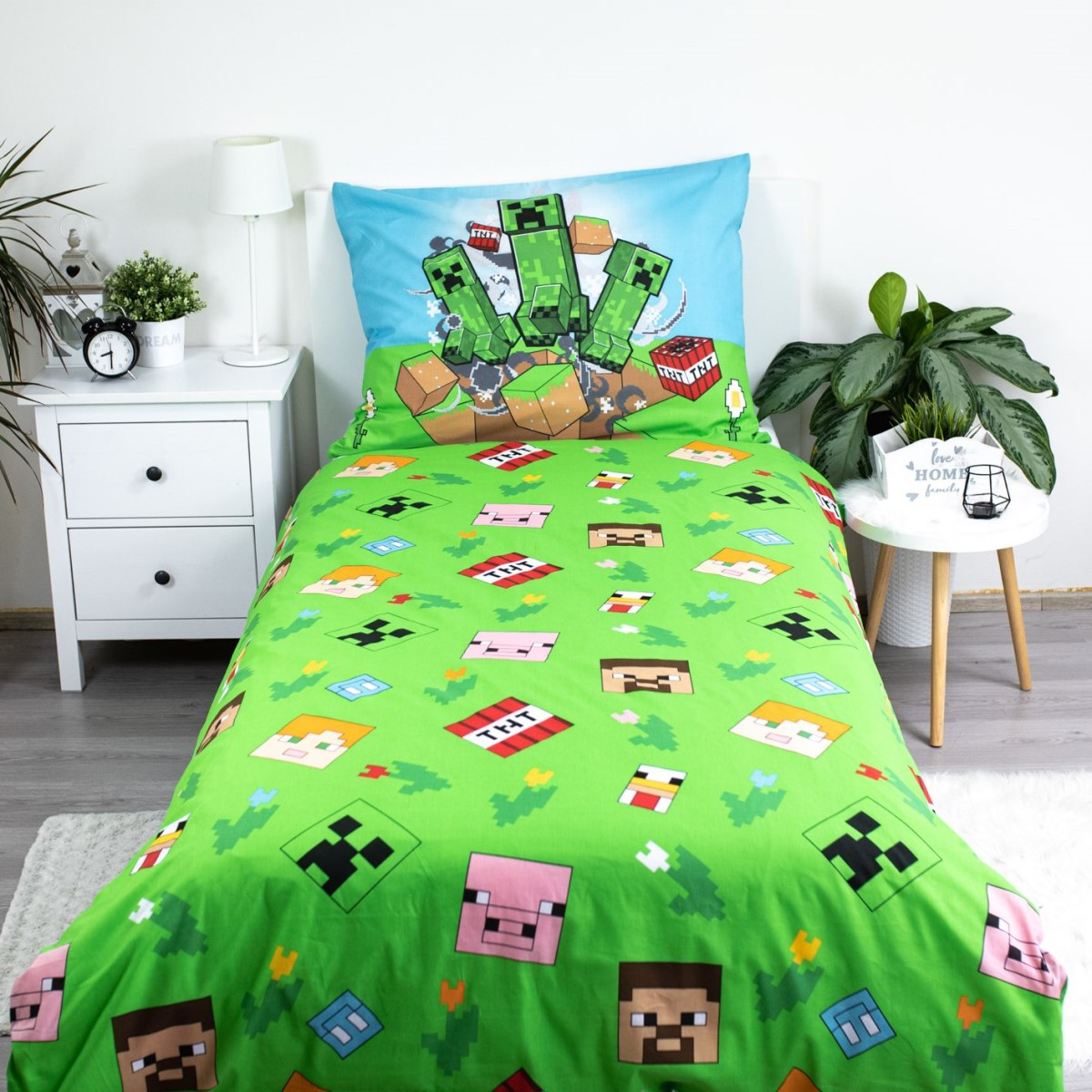 2-delna posteljnina MINECRAFT Outdoors Mobs, 140x200 cm -2