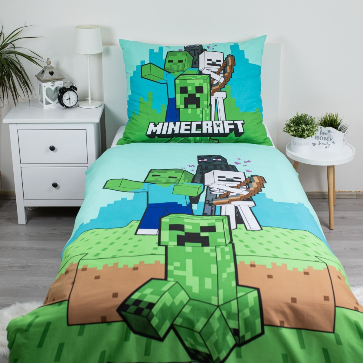 2-delna posteljnina MINECRAFT Mobs Here, 140x200 cm -1