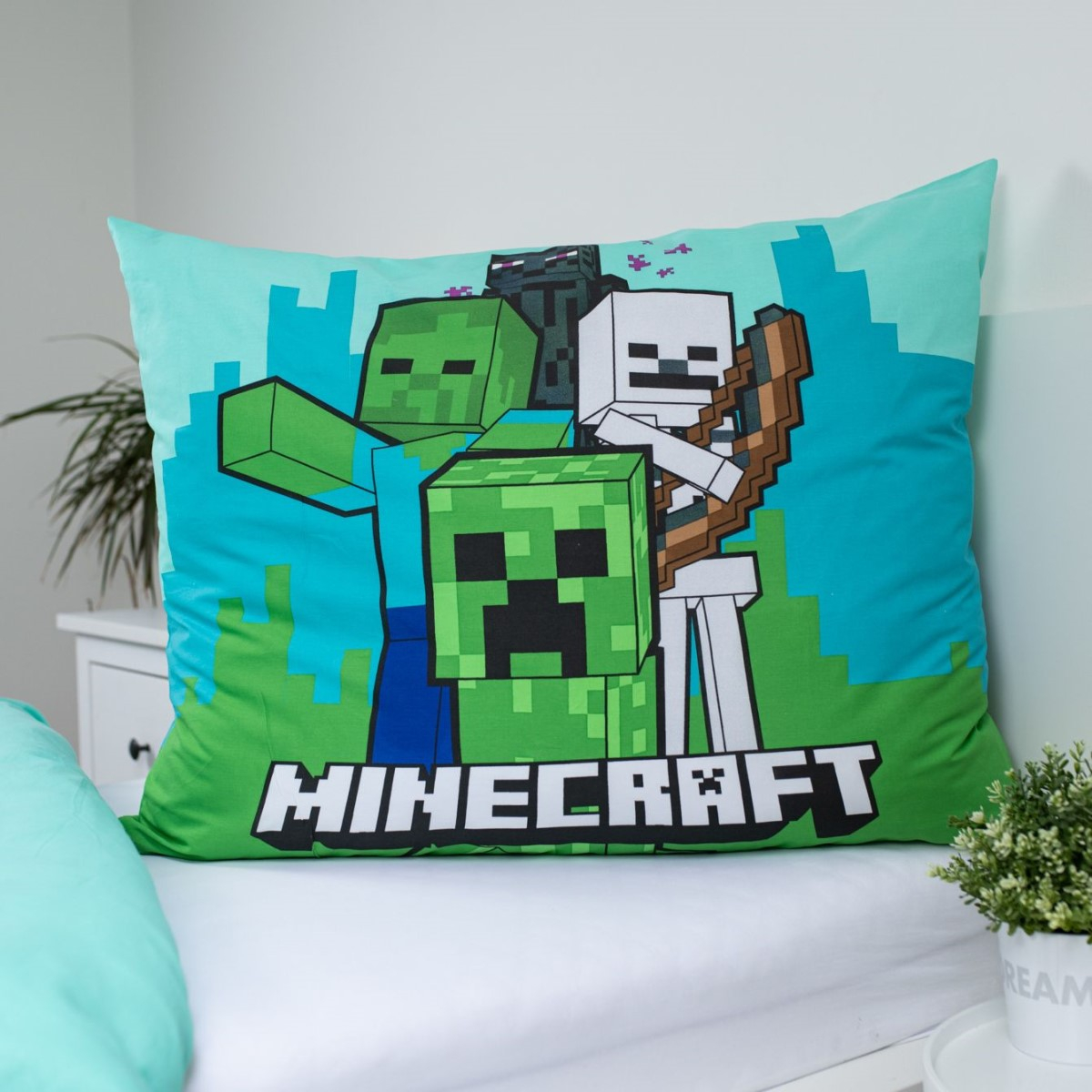 2-delna posteljnina MINECRAFT Mobs Here, 140x200 cm -3