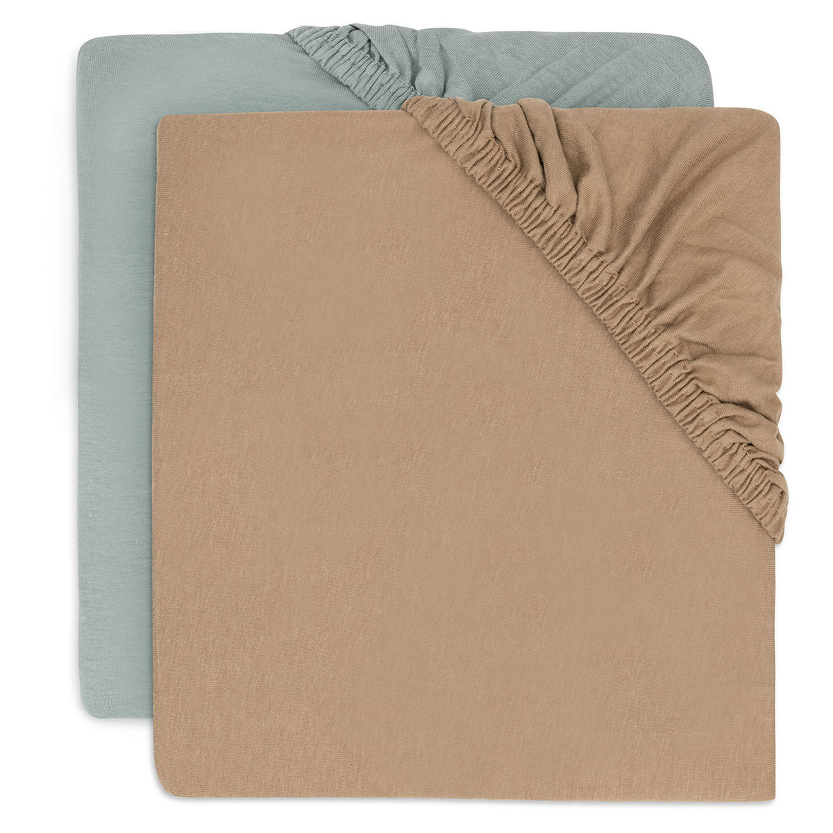 Set 2 jogi rjuh 120x60 cm, SEA GREEN/BISCUIT bombažni jersey (2 kosa), Jollein®