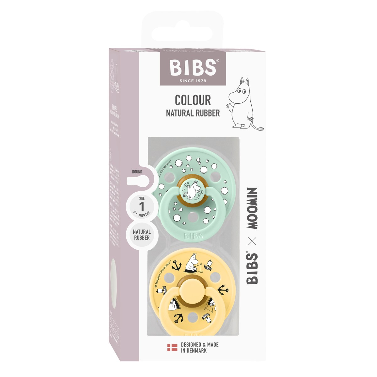 Duda BIBS x Moomin, lateks - Nordic Mint Mix, 6-18M (2 kosa)-3