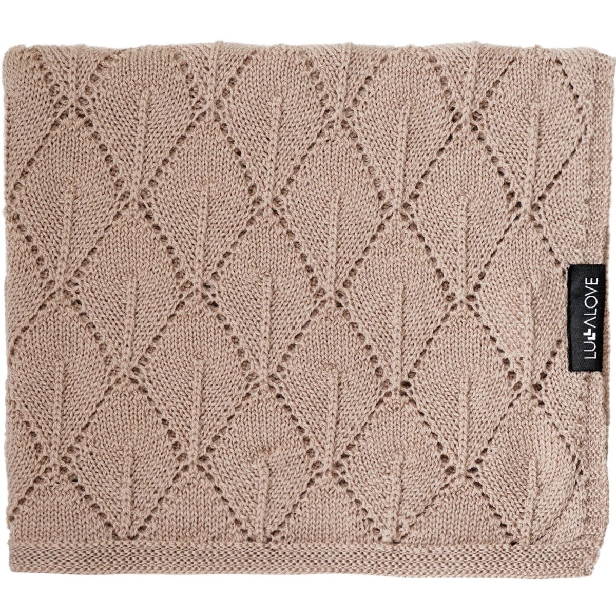 Karamel bež MERINO odeja LISTKI, Lullalove 90x100 cm - PREMIUM