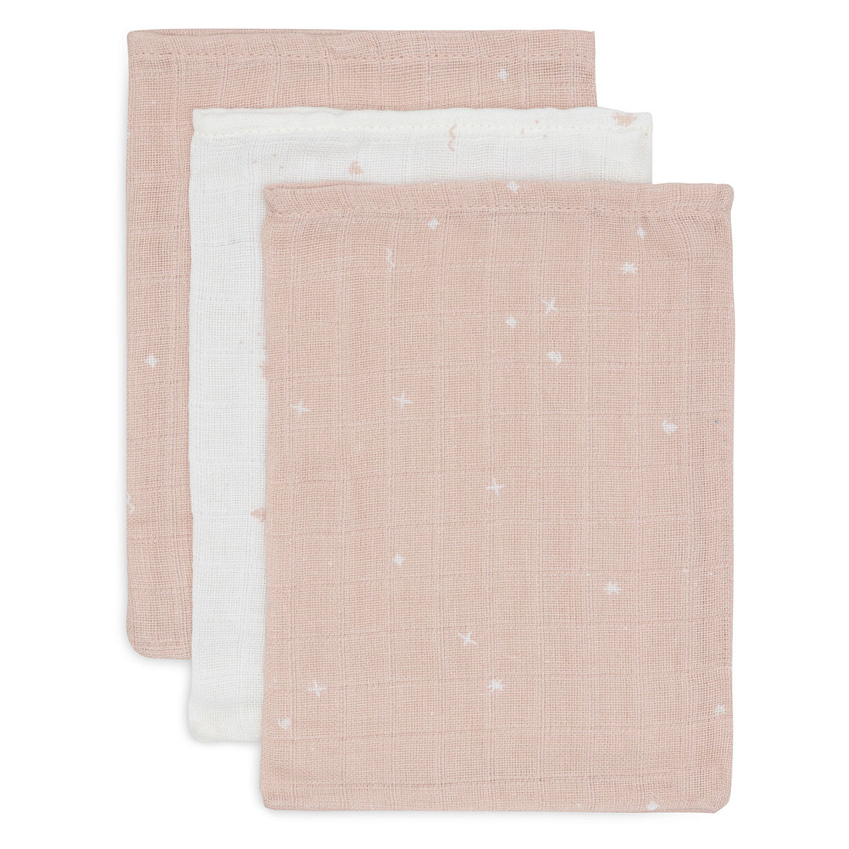 Roza krpice za umivanje TWINKLING - WILD ROSE 15x20cm (3 kosi) Jollein®