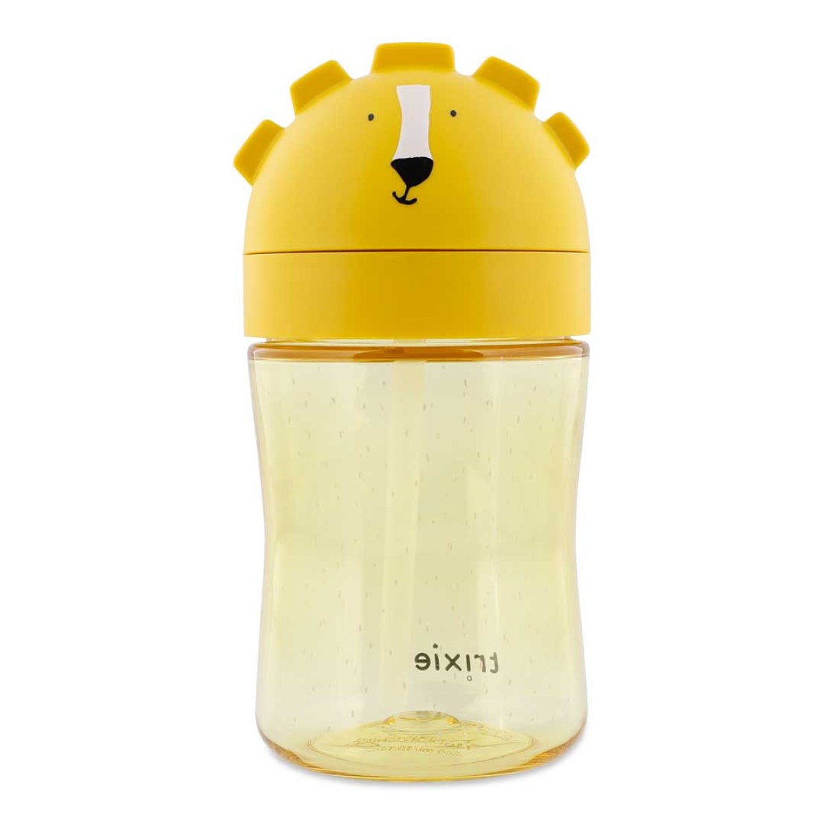 Rumena steklenička za pitje s slamico Mr. LION (300 ml), Trixie
