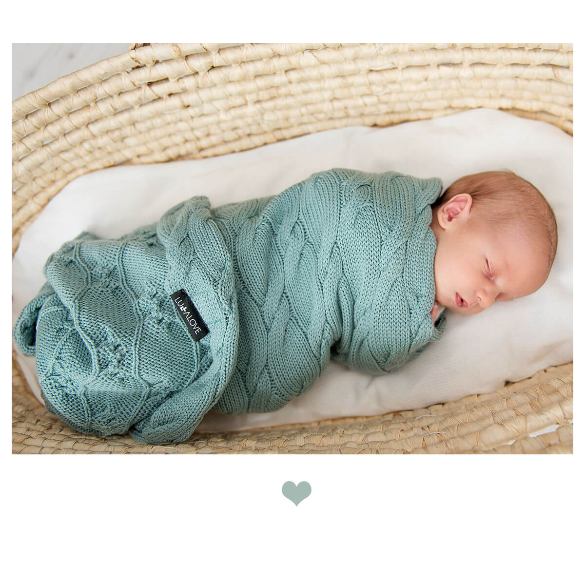 metalna mint pletena merino volnena odeja 80x100 cm lullalove 3