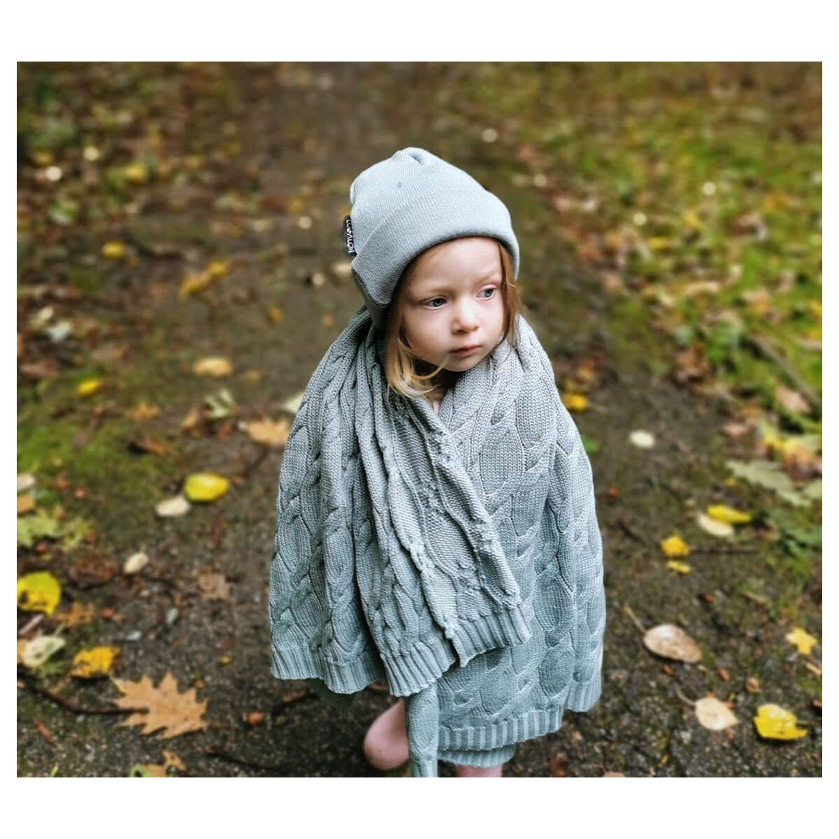 metalna mint pletena merino volnena odeja 80x100 cm lullalove 4
