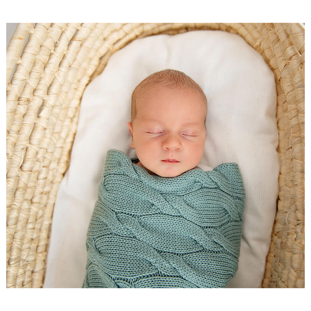 metalna mint pletena merino volnena odeja 80x100 cm lullalove 6