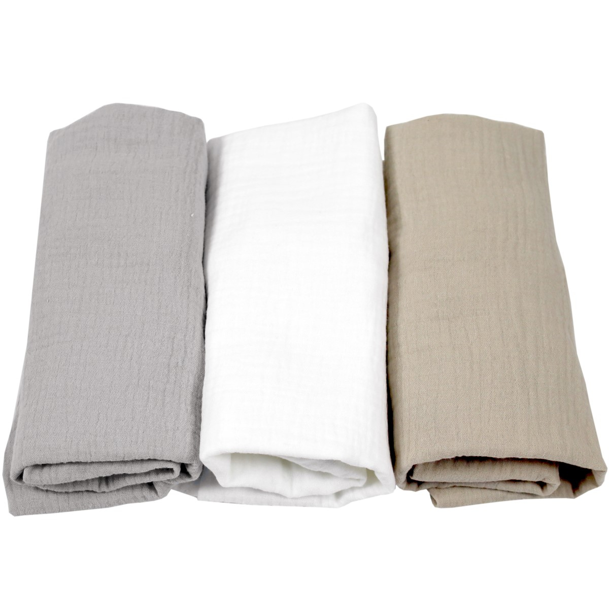 Ovalne rjuhe za košek 75/80x35/40 cm iz bombažnega muslina NATURAL (3 kos) BabyLux