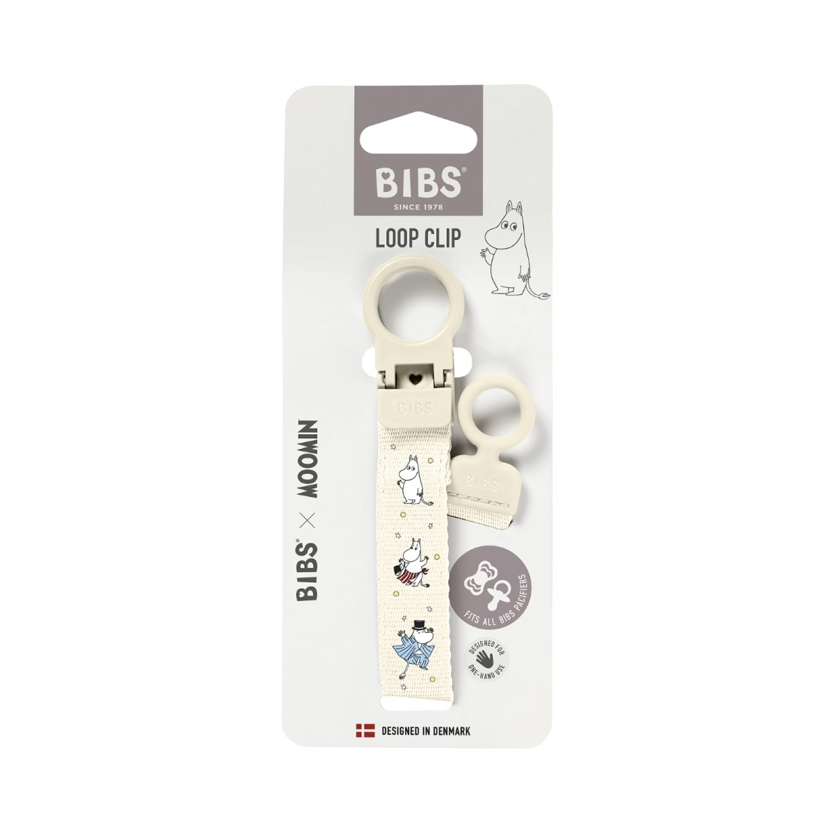 Priponka za dudo BIBS x Moomins Loop - Ivory-3