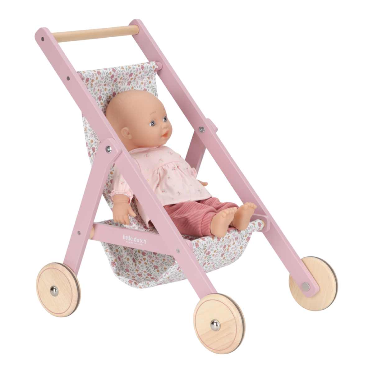 Roza lesen voziček za punčko Fairy garden (3 leta+), Little Dutch (LD2518)-2