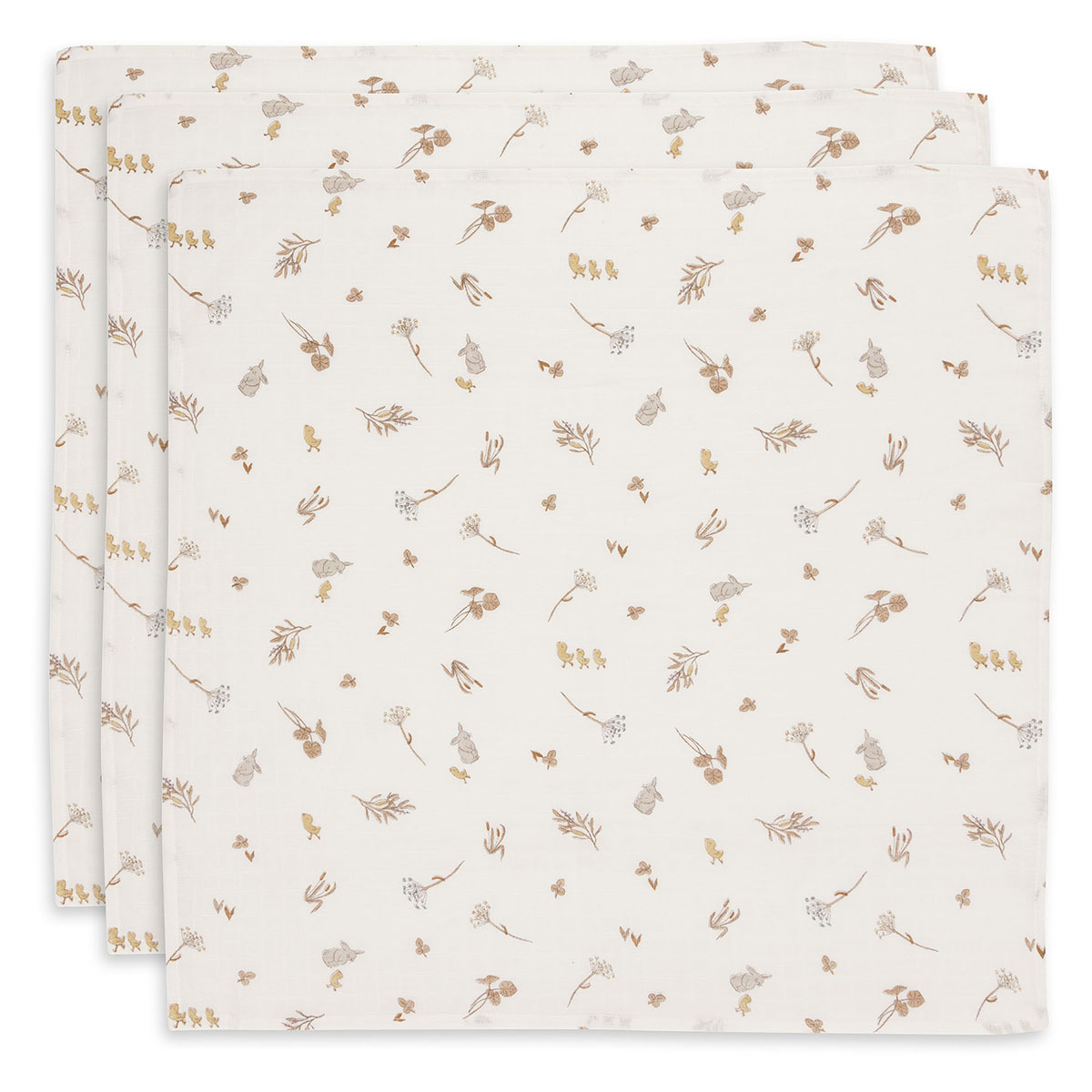 Bele tetra plenice RIVERSIDE (70x70 cm) – 3 kosi, Jollein®