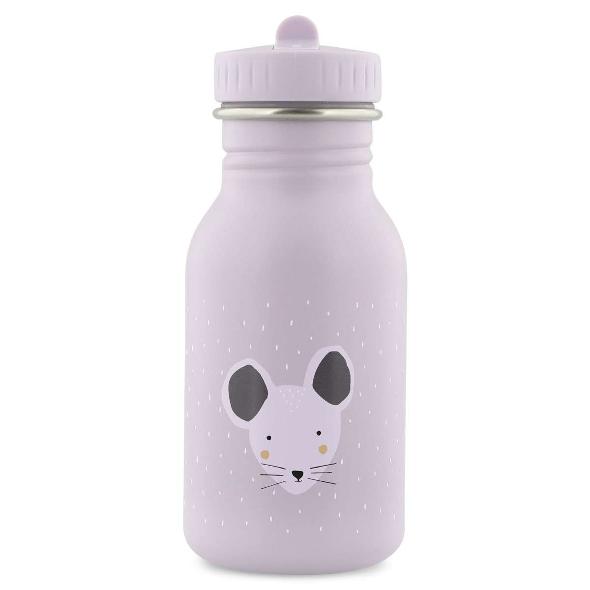 Svetlo siva otroška steklenička MRS. MOUSE (350 ml)