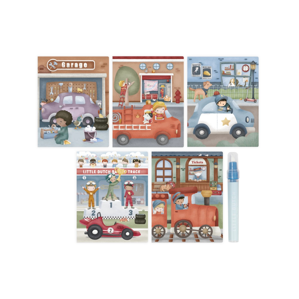 Vodna čarobna knjiga Water Magic JIM vehicles (2 leta+), Little Dutch (126897)-3