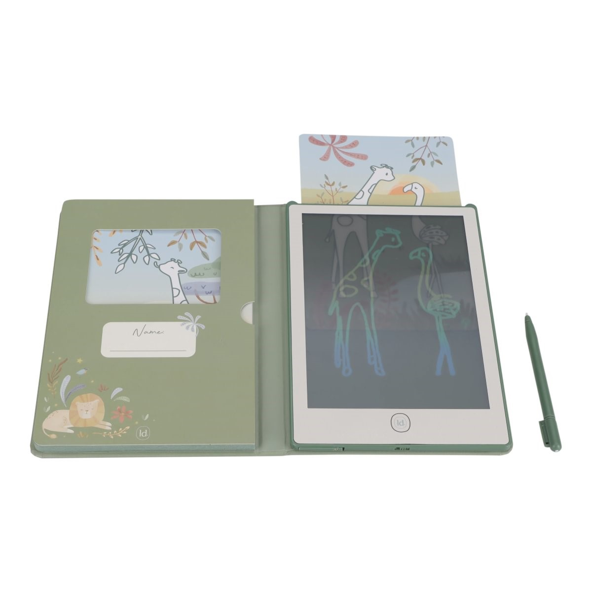 Zelena risalna tablica Safari Friends (4leta+), Little Dutch (LD7491)-3