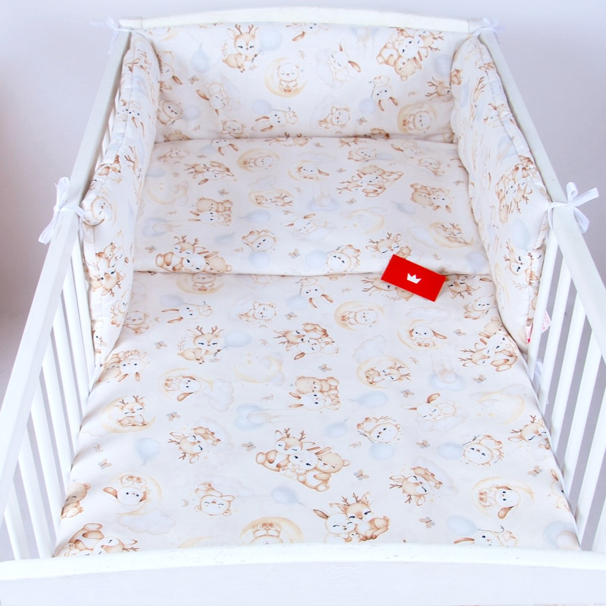 Bež 3-delna posteljnina BABY ANIMALS, 120x90 cm, BabyLux