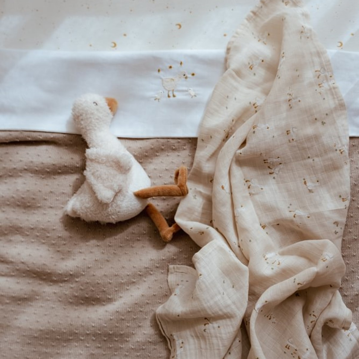 Bež povijalna muslin plenička 120 x 120 cm Little Goose, Little Dutch (TE51925032)-3