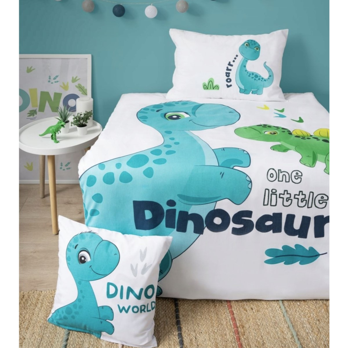 Bela posteljnina za fotografiranje DINO One Little Dinosaur, 120x90 cm, MAYA MOO-2