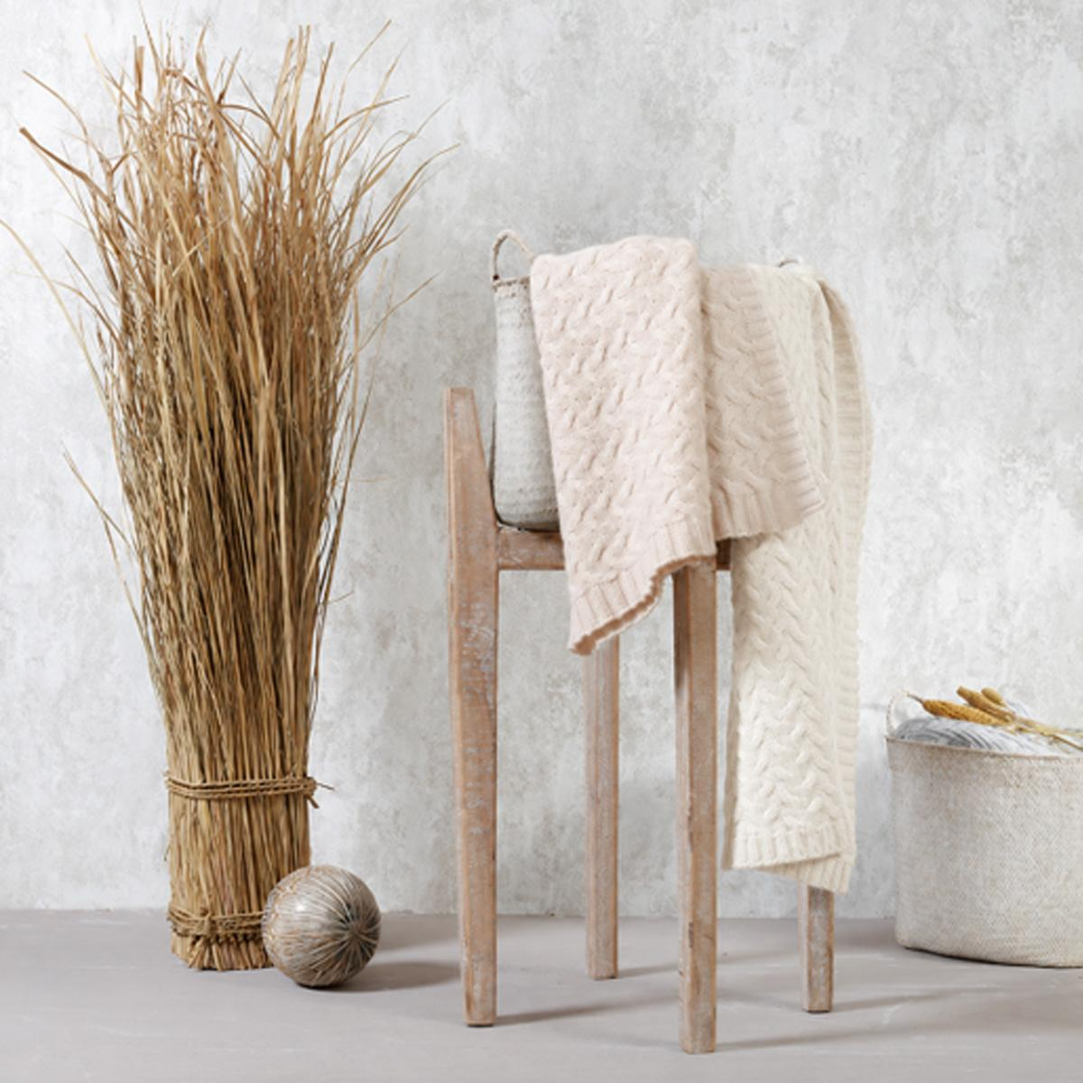 Kremno bela MERINO odeja, Babyono 75x100 cm -4