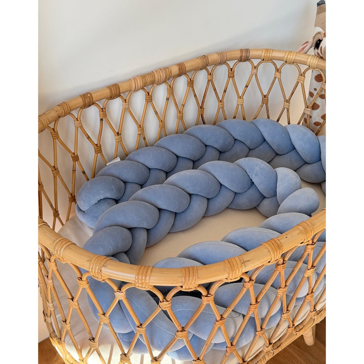 MODRA kitka za otroško posteljico DUST BLUE (200 cm)-1