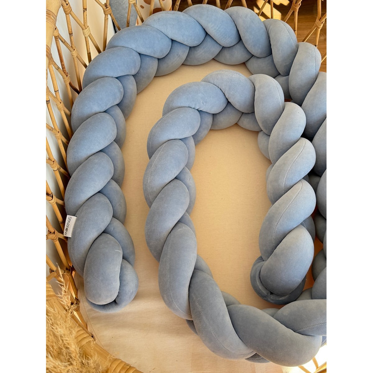 MODRA kitka za otroško posteljico DUST BLUE (200 cm)+-3