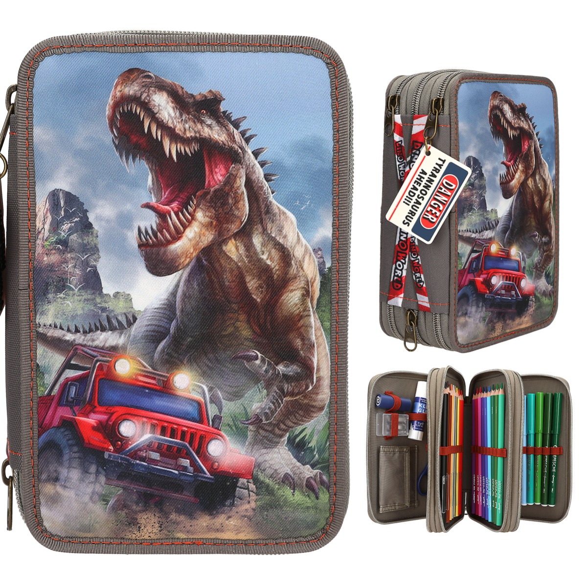 Dino World rjava peresnica T-REX, 3 delna 