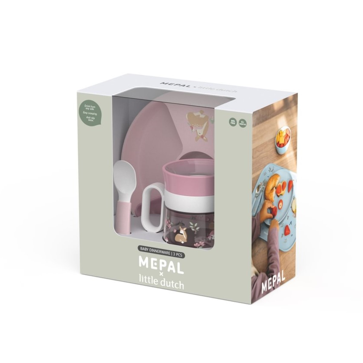 Roza 3-delni jedilni set Fairy Garden, Little Dutch (108040565406)-1