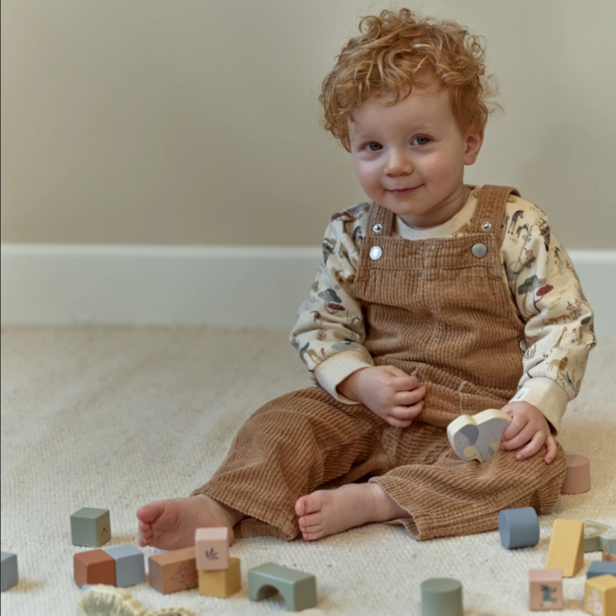 Set lesenih kock za gradnjo, SAFARI FRIENDS (24m+), 50 kock, Little Dutch (LD7445)-5