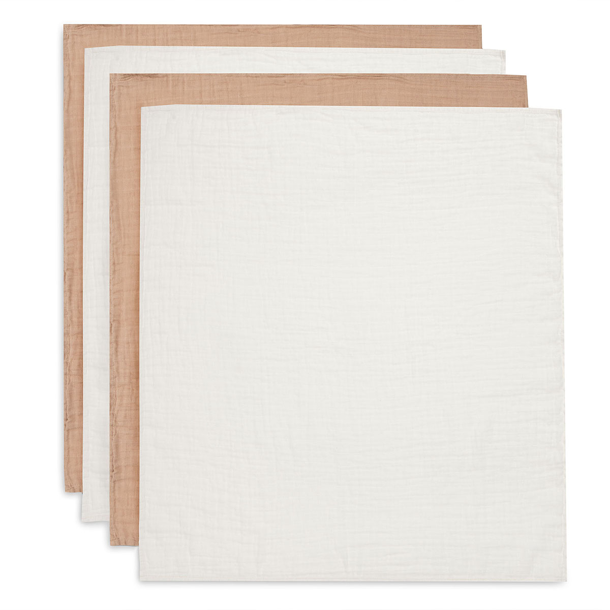 Rjave tetra plenice Biscuit/Ivory (70X70 cm) – 4 kosi, Jollein®