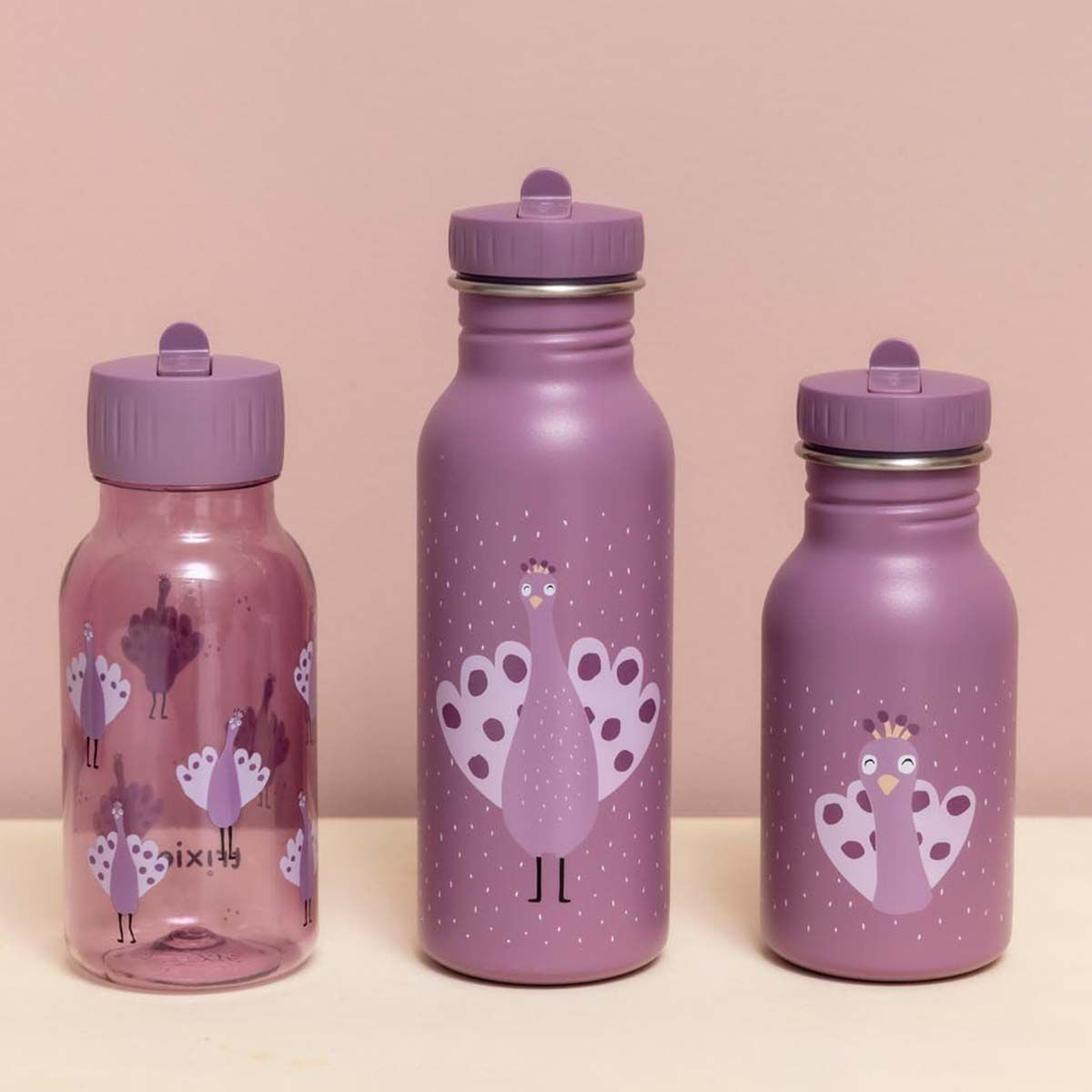Vijolična otroška steklenička MRS.PEACOCK (350 ml), Trixie-4
