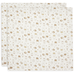 Kremno bele tetra plenice Miffy Family Farm  (115x115 cm) - 2 kosa,  Jollein&reg; - TOP PONDUBA