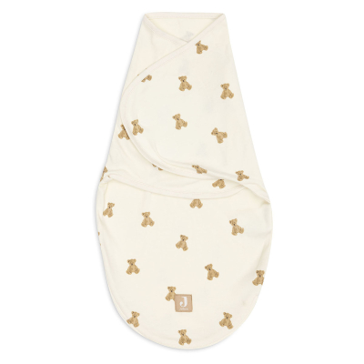 Kremno bela swaddle povijalna odejica MINI TEDDY BEAR (0-3 m), Jollein®