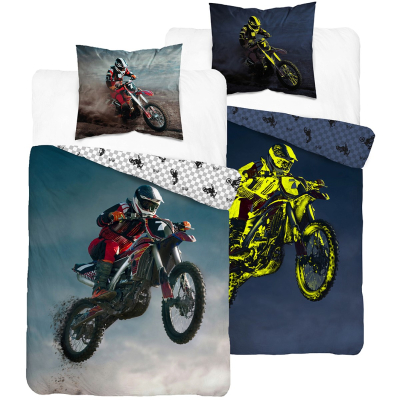 2-delna posteljnina MOTOCROSS Glow in the dark, 140x200 cm