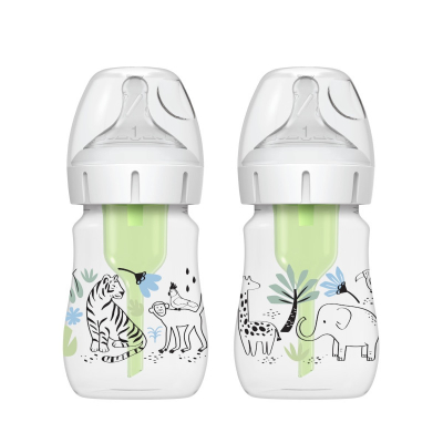 PP širokovratna steklenička 150 ml, DŽUNGLA, 2 kom, Dr. Brown's
