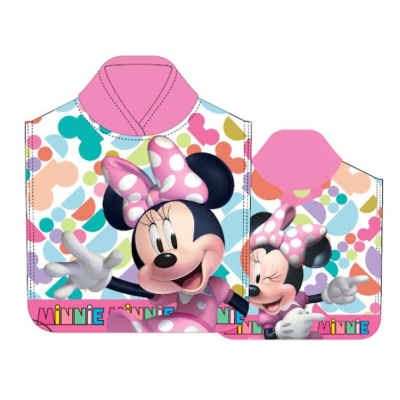Roza pončo brisača MINNIE MOUSE, vzorci, 50x100, Disney -  
