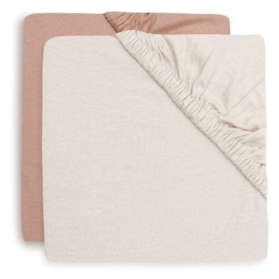 Set 2 jogi rjuh 120x60 cm,LIGHT TERRA/OATMEAL bombažni jersey (2 kosa), Jollein®