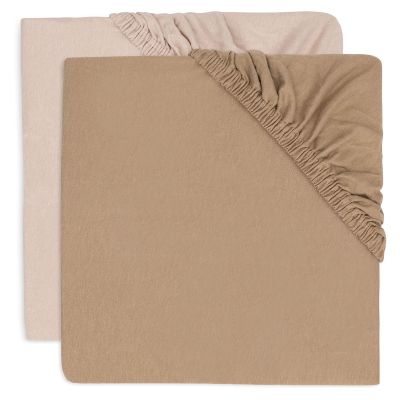 Set 2 jogi rjuh 140x70 cm, WILD ROSE/BISCUIT bombažni jersey (2 kosa), Jollein®