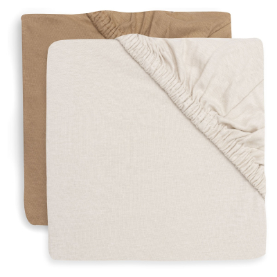 Set 2 jogi rjuh 140x70 cm, HAZEL/OATMEAL bombažni jersey (2 kosa), Jollein®