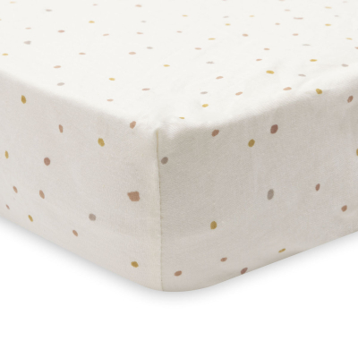 Kremno bela jogi rjuha 80/90x40 cm KANGAROOTS Dusty Dot, bombažni jersey, Jollein® 