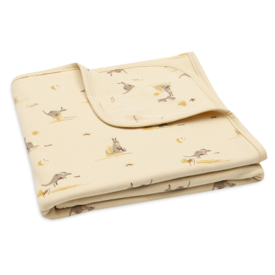 Peščeno rumena tanka jersey odeja KANGAROOTS 75x100 cm, Jollein®  BSS