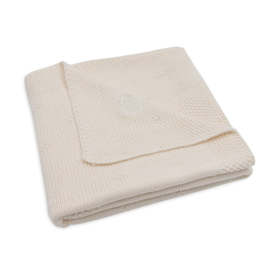 Kremno bela pletena odeja 75x100 cm Cosy Knit Ivory, Jollein® 