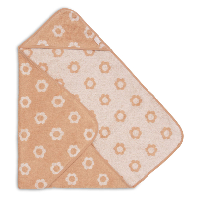 Roza brisača s kapuco 75x75 cm Jacquard FLOWER, Jollein®