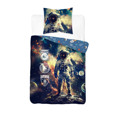 Modra 2-delna posteljnina Astronavt v vesolju 140x200 cm - AKCIJA SBF