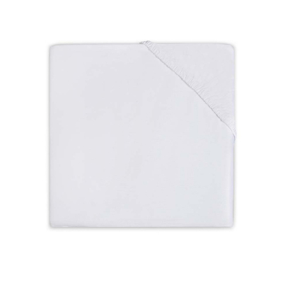 Bela jogi rjuha 80/90x40 cm WHITE, bombažni jersey, Jollein® BESTSELLER 