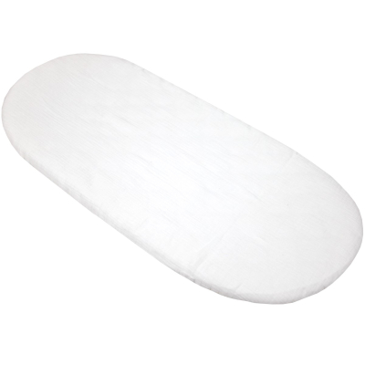 Bela ovalna rjuha za košek 75/80x35/40 cm iz bombažnega muslina, BabyLux