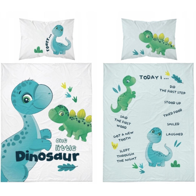 Bela posteljnina za fotografiranje DINO One Little Dinosaur, 120x90 cm, MAYA MOO
