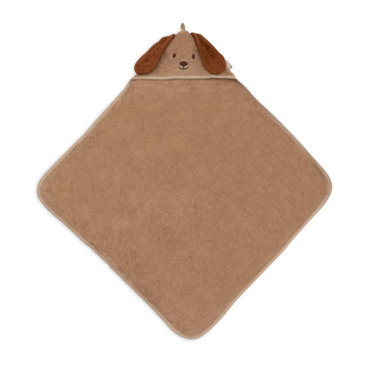 Rjava brisača s kapuco 75x75 cm KUŽA Diego Dog, Jollein®