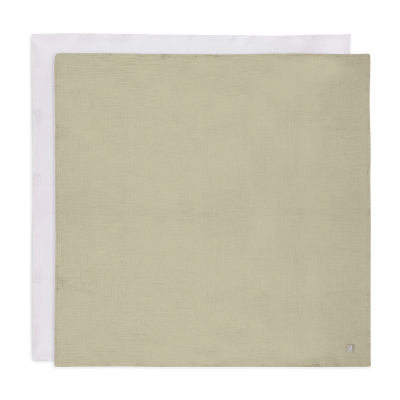 Zelene muslin tetra plenice OLIVE GREEN/IVORY  (115x115 cm) - 2 kosa,  Jollein®